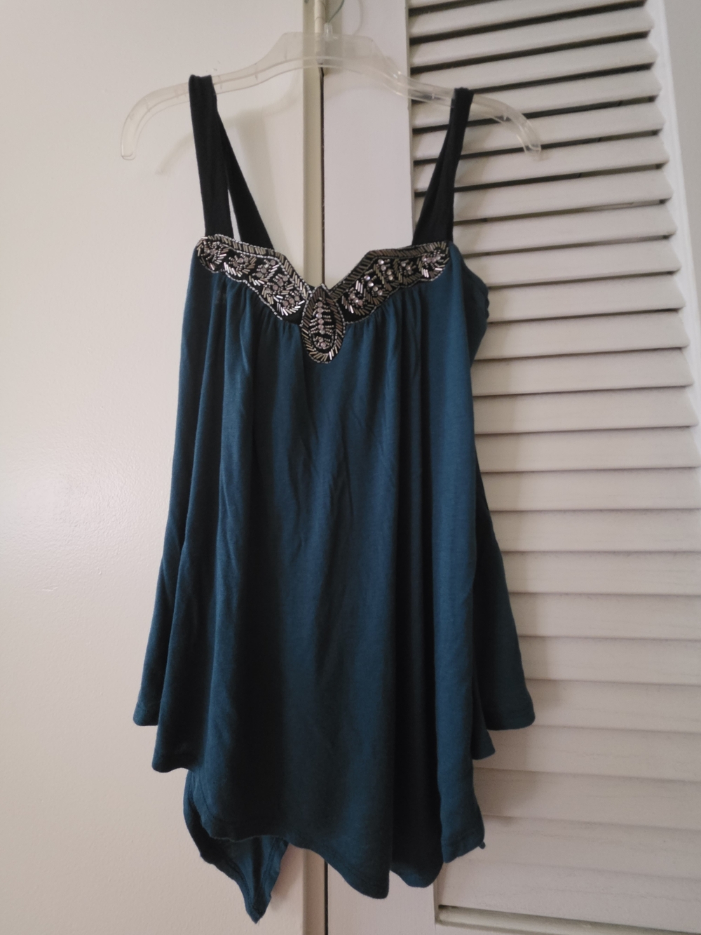 Papaya Teal Embellished Swing Camisole